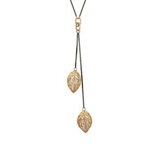 BakodJewelry Classic Leaf Tassel Long Necklace Women Bijoux Black Chain Necklace